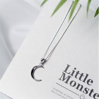 New Fashion Sweet Moon 925 Sterling Silver Jewelry Temperament Crescent Clavicle Chain Pendant Necklaces XL031