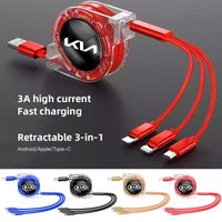 3 In 1 Micro USB Type C Charging Cable Multi Charger For Kia KN GT-Line Sportage Ceed Rio Picanto Sorento Soul Cerato Venga