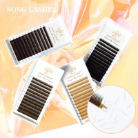 SONG LASHES Hochwertige gerade Curvate-Erweiterungen, falsche Augenbrauen, 12 Linien, braune Augenbrauenverlängerung