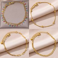 Boho Drops Anklets For Women Gold Color Stainless Steel Anklet Luxury Wedding Aesthetic Jewelry Gift