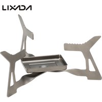 Lixada Folding Camping Stove Ultralight Titanium Alcohol Stove Portable Compact Solidified Alcohol Stove Outdoor Burning Furnace