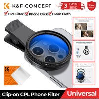K&F CONCEPT Clip-on CPL Phone Filter Kits 52mm Camera Lens Circular Polarizer Polarizing Filter For iPhone 15 14 13 Mobile Phone