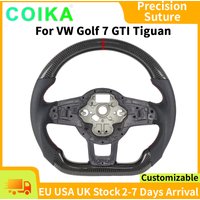 Real Carbon fiber For VW Golf 7 GTI RLine 7.5 Tiguan R Half Perforated Leather For Volkswagen Customized Car Accessories Red