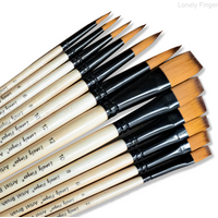 6/12pcs Paint Brushes Set Soft Nylon Flat Round Pointed Tip Acrylic Paint Brushes for Watercolor Oil Acrylic Painting