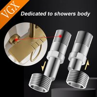 VGX Shower Extension Corner Telescopic Curved Feet 360 Degree Adjustable Shower Faucet Angled Adapter Bathroom Eccentric Screw