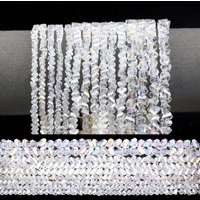 1Strand Triangular Austrian Crystal Glass White AB Color Spacer Beads For Handmade Jewelry Making DIY Bracelet Necklaces 4/6/8mm