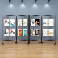 Manufacturer spot direct grid exhibition rack kindergarten school art exhibition works movable foldable exhibition display rack