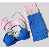 AliExpress WAREBALL Women Solid Fitness Gym Bike Yoga Set High Waist Peach Short Legging Halter Neck Sport Bra 2pc Tracksuit Athletic Gym Suit