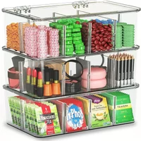 Tea Bag Storage Box Office Multi-function Storage Box Acrylic Seal with Lid Dustproof Storage Tank Coffee Sugar Compartment Box