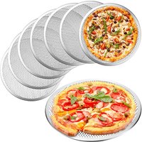 Round Aluminum Alloy Pizza Pan with Holes 8/10/12/14inch Non stick Pizza Baking Screen for Oven for Home Restaurant Grill Baking
