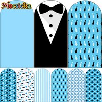 Mocsicka Baby Boss Arch Cover Backdrop Soft Elastic Double-Faced Children Boy Birthday Arched Background Party Decorations Props