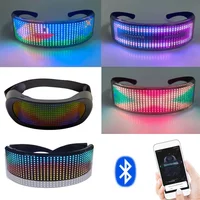 LED Eyewear DIY RGB Luminous Glasses Prop Party Bar Festival Performance Electronic Bluetooth App Control Display Screen Glasses