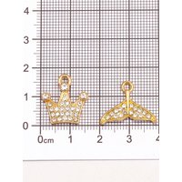 10Pcs Sparkling Metal Zircon Crown Charms For Jewelry Making DIY Fashion Earrings Pendant Bracelet Necklace Handicrafts Gift