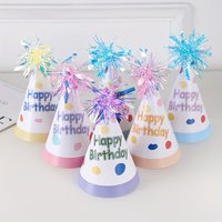 6/12pcs Happy Birthday Paper Hats Birthday Party Decoration Supplies Gift Favors Photo Props