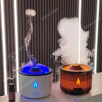 KINSCOTER Volcano Flame Aroma-Diffusor, Qualle, Rauchring, Luftbefeuchter, 360 ml, Aromatherapie-Diffusor für ätherische Öle, cooles Geschenk