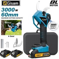 Gisam 60mm Brushless Electric Pruning Shears 3000W Cordless Fruit Tree Branches Scissors Power Tool For Makita 18V Battery Pins