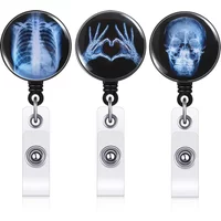 Creative Retractable X-Ray Badge Reel Radiology Badge Holder Badge Reel Nurse Doctor Student Card Reel Clip Office Supplies