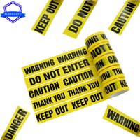 1/Roll 48mmx25m Yellow Warning Tapes Caution Keep Out Sign Barrier Safety Reminder Sticker For Store Warehouse Factory School