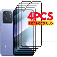 4/3/2/1PCS For Poco C85 Glass Xiaomi Poco C85 Tempered Glass Phone Protective Full Cover Glue HD 9H Screen Protector Poco C85
