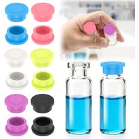 12/24Pcs Silicone Bottle Stoppers 3ml Vial Cap Glass Reusable Bottle Caps Fresh-keeping Seal Caps Glass Vial Protective Cap