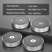 6、silver glossy HIFI foot pad 4pcs aluminum alloy shock absorber foot pad speaker amplifier anti slip bracket dual-use foot pad
