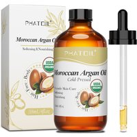 PHATOIL 118ml Moroccan Argan Oil Jojoba Oil For Skin & Hair Care Cold Pressed USDA 100% Pure Carrier Oils Body Massage Oils