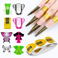 100Pc Acrylic UV Gel Extension Builder Nail Forms Tips Nails Builder French Nail Art Guide Mold Manicure Stencil Accessory Tools