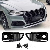 For Audi Q5 S-line Fog Light Frame 2018 2019 2020 Honeycomb Acc Cover Racing grills Cover Lower Mesh