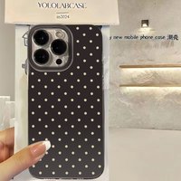 INS Brown Red Polka Dots Phone Case For Samsung Galaxy A37 A57 A16 A07 A17 A36 A26 A56 A55 A35 A25 A15 A54 A24 A14 A06 A13 4G 5G