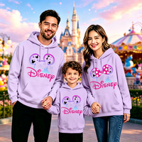 Ears Family Matching Kids Adult Hoodie Castle Print Women Men Kids Sweatshirt Land Trip Pullover Top