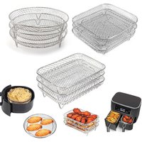 3/1Pc Air Fryer Accessories Kitchen Filter Rack Stackable BBQ Grill Rack Food Frying Basket Set Multipurpose Baking Cooking Tool