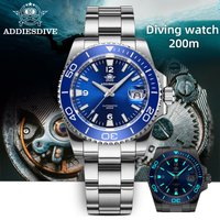 ADDIESDIVE Luxury Steel Analog Watches Sapphire Crystal 20Bar Diving Mechanical Watch Super Luminous Personalized Watches AD2505