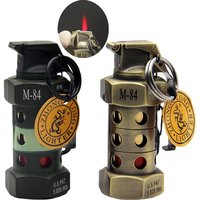 Metal Keychain Lighter Windproof Jet Flame Pendant Inflatable Lighter Cigarette Accessories Men's Gift Smoking Tools