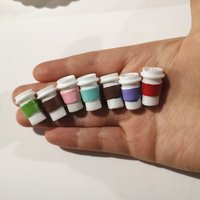 10pcs Cute Mini 1:12 Scale Model Dollhouse Miniature Coffee Cup Mugs Pretend Kitchen Doll House Food Toy Accessories 22*14mm