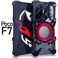 Aluminum Frameless Case For POCO F7 For Redmi Turbo 4 Pro Rotating Bracket Shell Metal Rimless Shockproof Cover