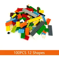 100PCS 12 Shapes Building Blocks Thin Dot Figures Bricks Colorful Educational Creative Size children bricks MOC Toys