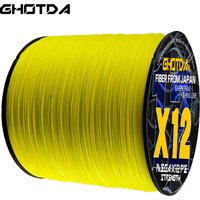GHOTDA – fil de pêche Multifilament PE 12 brins tressés, longueur totale 1000m 500m, 25-120LB