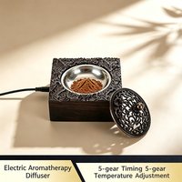 USB Electric Incense Burner Ebony Essential Oil Burner Timing Adjustable Temperature Wax Melts Warmer Agarwood Incense Burner