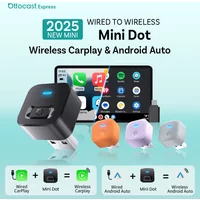 Ottocast Mini Dot Wireless CarPlay Android Auto Adapter USB Dongle Plug Play Bluetooth 5.2 Wifi Auto Connect for 98% of Cars