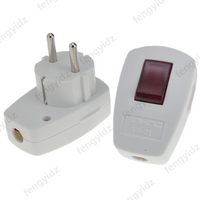 EU Male Electrical Schuko Socket With ON/OFF Swtich Replacement Rewireable European Adapter AC Outlet Wire Plug Converter