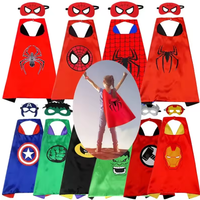 Kids Cosplay Dress Up Toys Avengers Hero Mask Cloak Spiderman Iron Man Captain America Thor Role Play Party Supplies Birthday Gi