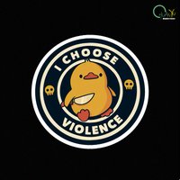 I Choose Violence Funny Duck By Tobe Fonseca Sticker for Laptop Decor Bedroom Car Cute Cartoon Art Fashionable Public Suitcase