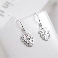New Personality Banana Leaf 925 Sterling Silver Jewelry Ear Hook Temperament Swwet Leaf Earrings E224