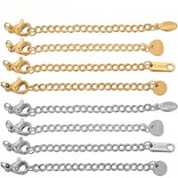 Stainless Steel Extension Chains with Extended Tail Lobster Clasps for DIY Jewelry Making Bracelet & Necklace Connectors