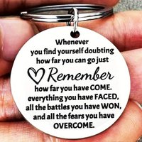 1PC Keepsake Long Distance keychain Gifts, Encouragement Cancer Survivor Recovery Celebrate Sobriety Gifts,Keyring