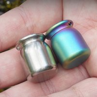 Mini Colorful Titanium Alloy Waterproof Jar with Necklace Ultra-light Mini Pill Case Capsule Container Camping Survival EDC Tool