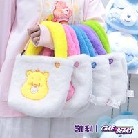 Care Bears Cute Cartoon Plush Handbag Large Capacity Makeup Coin Purse Toy Bag Perfect Birthday Gift for Girls Storage Pouch