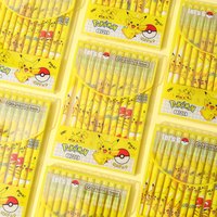 12pcs Cute Pikachu Erasable Gel Pens Anime Pokémon Kawaii Stationery Black Signature Pen School Supplies Birthday Gift