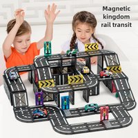 Creative Colorful Window Magnetic Sheet Children DIY City Road Car Model Track Magnetic Block Splicing Puzzle Toy Gift For Kids