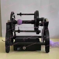12V Adjustable Speed Display Mini Electric Spinning Wheel, Wool Fiber Cotton Yarn Twist